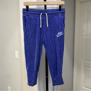 Nike Cropped Jogger Pants Medium Blue Heather Lounge Pant Capri